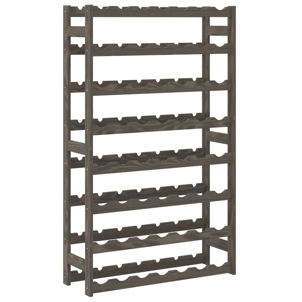 vidaXL Wine Rack for 56 Bottles Grey Solid Wood Pine 5