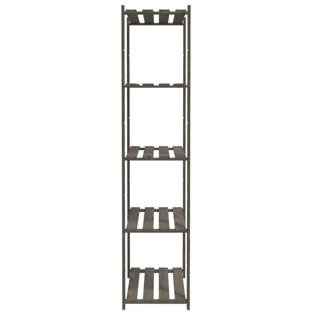 vidaXL 5-Tier Storage Rack Grey 80x38x170 cm Solid Wood Pine 4