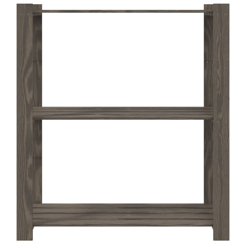 vidaXL 3-Tier Storage Rack Grey 80x38x90 cm Solid Wood Pine 3