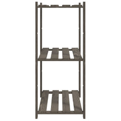 vidaXL 3-Tier Storage Rack Grey 80x38x90 cm Solid Wood Pine 4