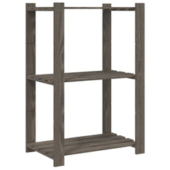 vidaXL 3-Tier Storage Rack Grey 60x38x90 cm Solid Wood Pine 2