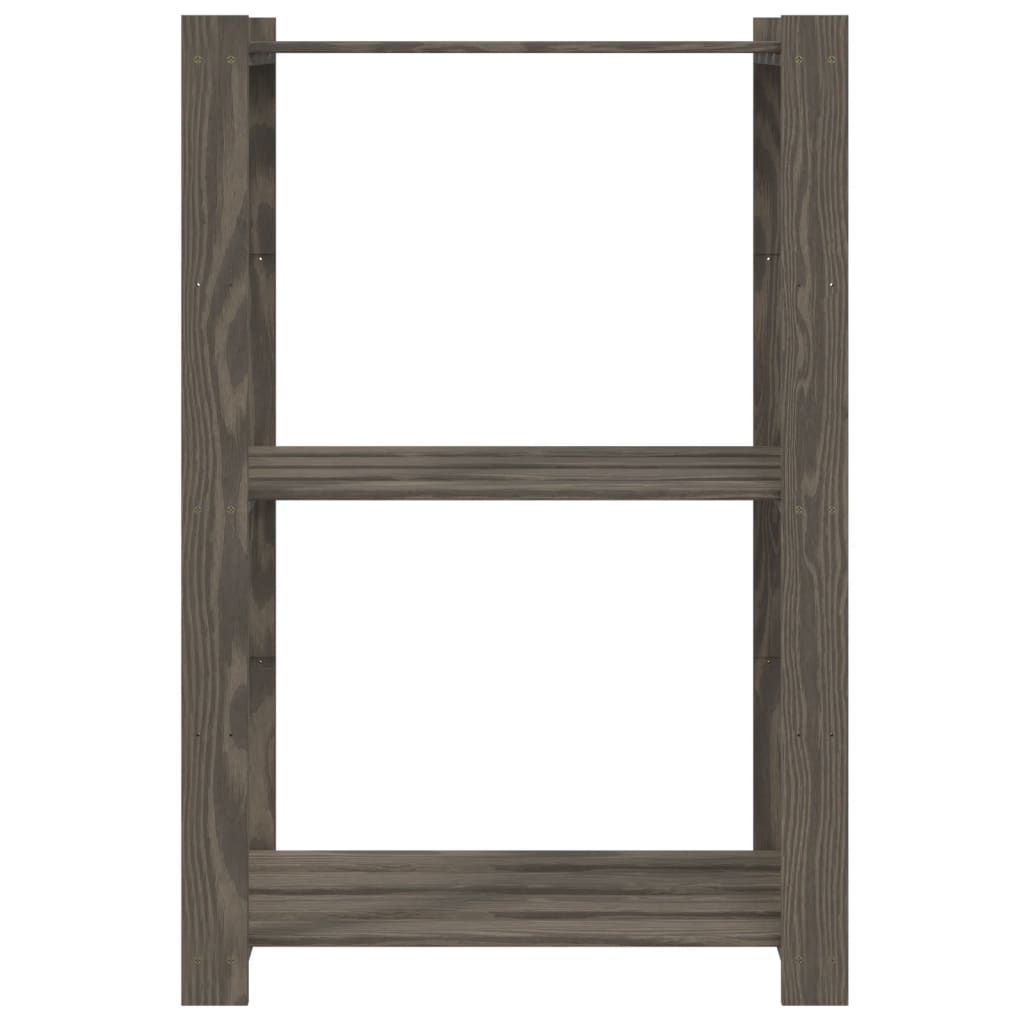 vidaXL 3-Tier Storage Rack Grey 60x38x90 cm Solid Wood Pine 3