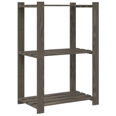 vidaXL 3-Tier Storage Rack Grey 60x38x90 cm Solid Wood Pine 5