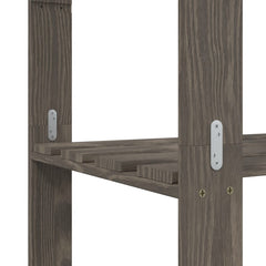 vidaXL 3-Tier Storage Rack Grey 60x38x90 cm Solid Wood Pine 6