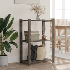 vidaXL 3-Tier Storage Rack Grey 60x38x90 cm Solid Wood Pine 1