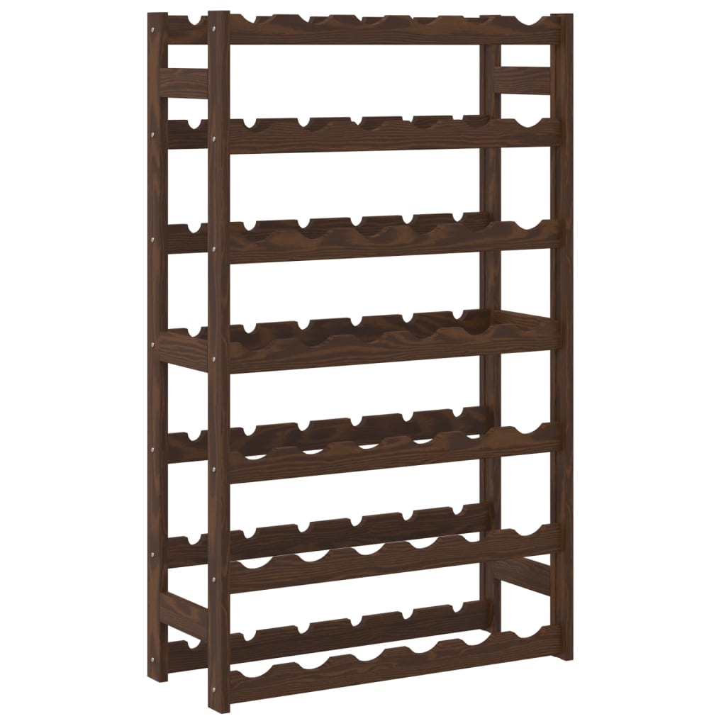 vidaXL Wine Rack for 42 Bottles Brown Solid Wood Pine 5