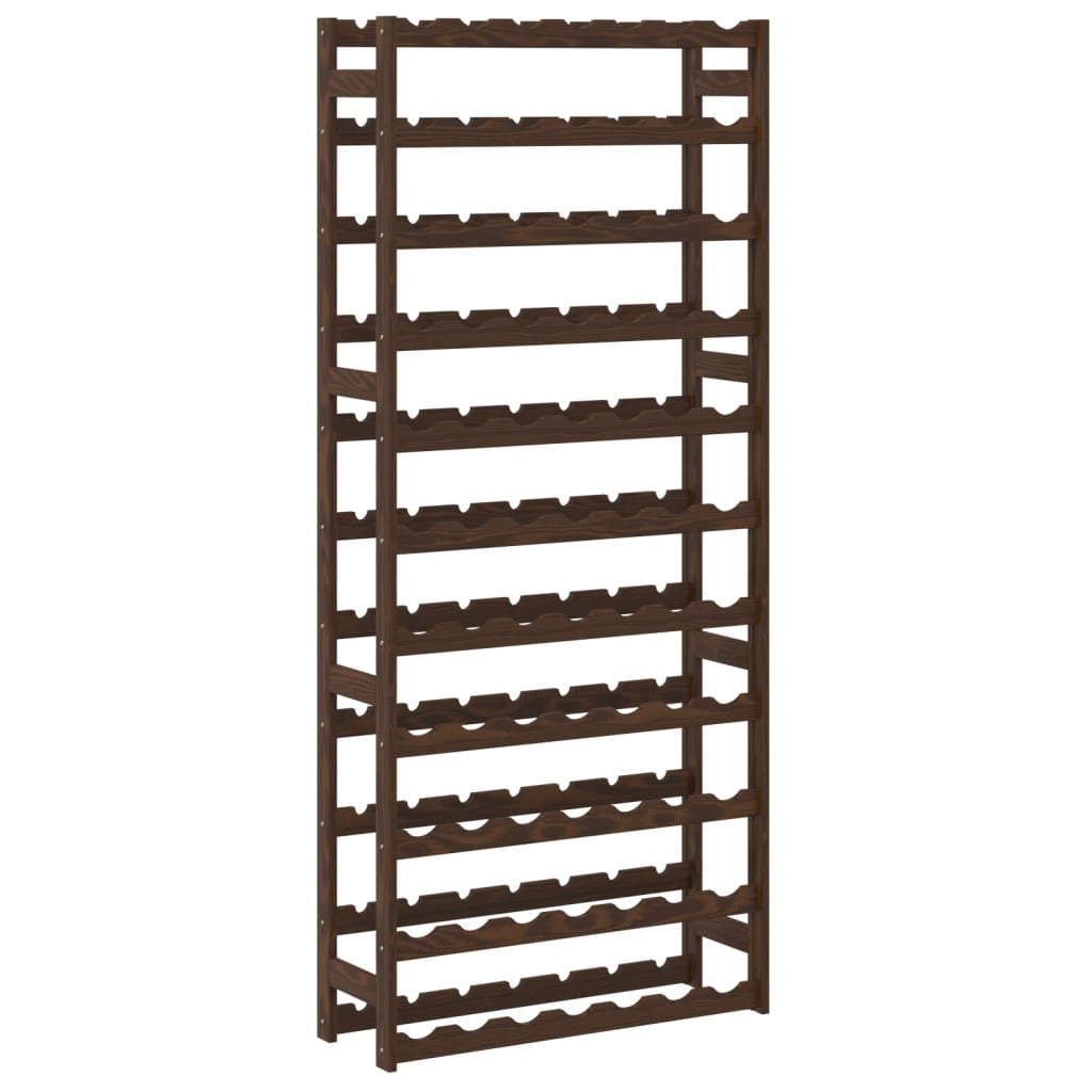 vidaXL Wine Rack for 77 Bottles Brown Solid Wood Pine 5