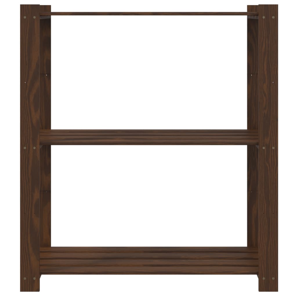 vidaXL 3-Tier Storage Rack Brown 80x38x90 cm Solid Wood Pine 3