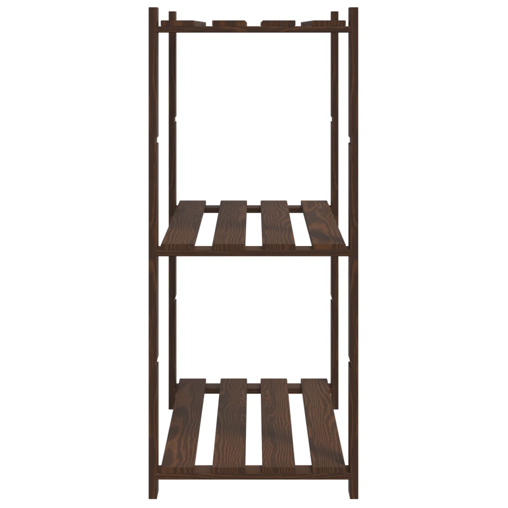 vidaXL 3-Tier Storage Rack Brown 80x38x90 cm Solid Wood Pine 4