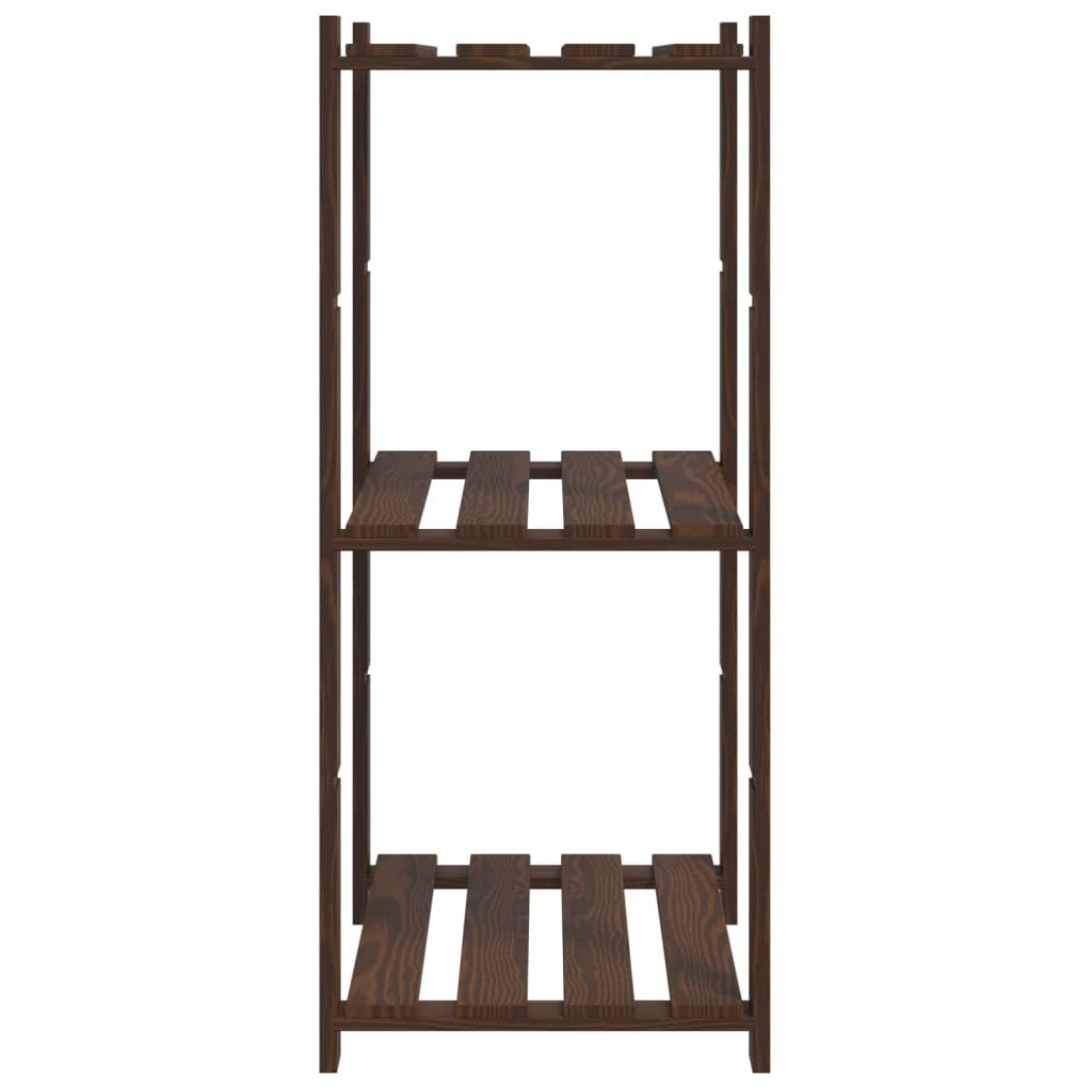 vidaXL 3-Tier Storage Rack Brown 60x38x90 cm Solid Wood Pine 4
