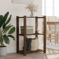vidaXL 3-Tier Storage Rack Brown 60x38x90 cm Solid Wood Pine 1