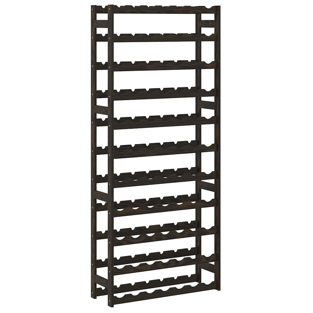 vidaXL Wine Rack for 77 Bottles Black Solid Wood Pine 5