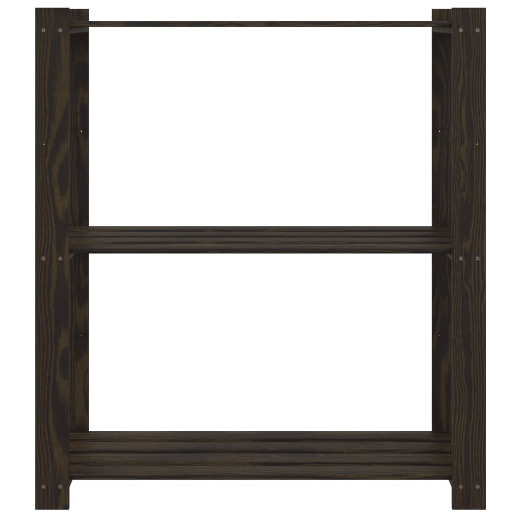 vidaXL 3-Tier Storage Rack Black 80x38x90 cm Solid Wood Pine 3