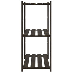 vidaXL 3-Tier Storage Rack Black 80x38x90 cm Solid Wood Pine 4