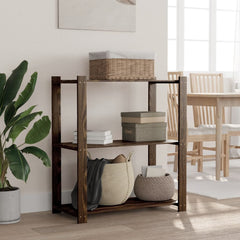 vidaXL 3-Tier Storage Rack Black 80x38x90 cm Solid Wood Pine 1