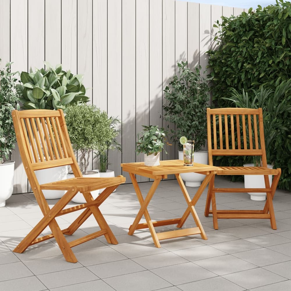 vidaXL 3 Piece Folding Garden Dining Set Solid Wood Acacia 1