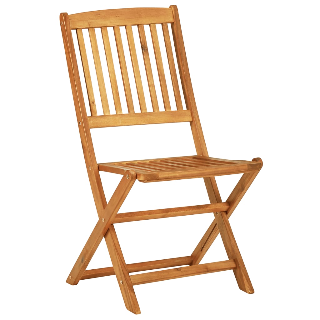 3 Piece Folding Garden Dining Set Solid Wood Acacia Half round