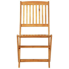 3 Piece Folding Garden Dining Set Solid Wood Acacia Half round
