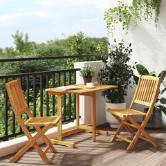 3 Piece Folding Garden Dining Set Solid Wood Acacia Rectangular