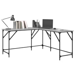 vidaXL Desk Grey Sonoma 149x149x75 cm Engineered Wood 4