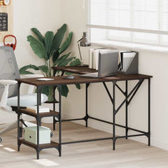 vidaXL Desk Brown Oak 139x139x75 cm Engineered Wood 1
