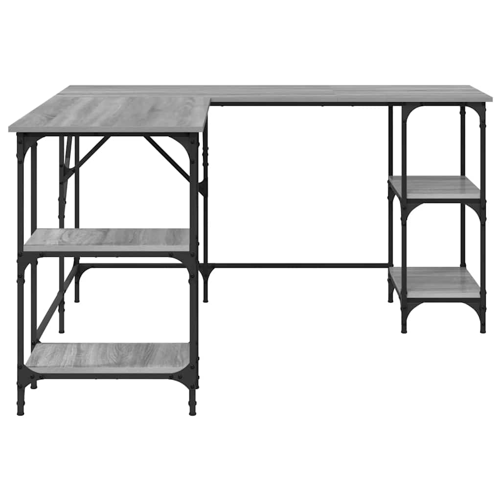 vidaXL Desk Grey Sonoma 139x139x75 cm Engineered Wood 6
