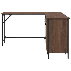 vidaXL Desk Brown Oak 141x141x75 cm Engineered Wood 6