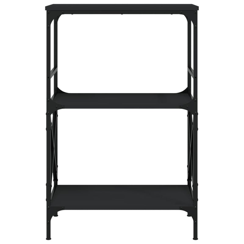 Bookcase 3-Tier Black 59x35x90.5 cm Engineered Wood