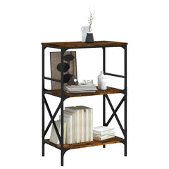 vidaXL Bookcase 3-Tier Smoked Oak 59x35x90.5 cm Engineered Wood 3