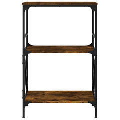 vidaXL Bookcase 3-Tier Smoked Oak 59x35x90.5 cm Engineered Wood 4