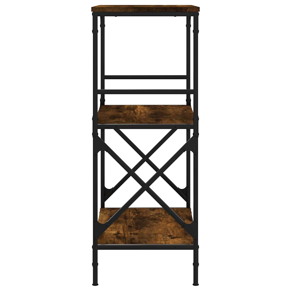 vidaXL Bookcase 3-Tier Smoked Oak 59x35x90.5 cm Engineered Wood 5