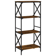 vidaXL Bookcase 4-Tier Smoked Oak 59x35x132 cm Engineered Wood 2