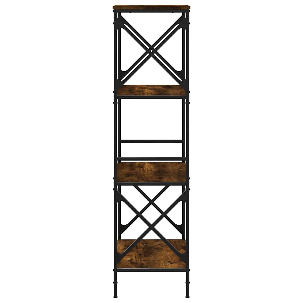 vidaXL Bookcase 4-Tier Smoked Oak 59x35x132 cm Engineered Wood 5