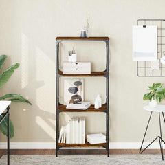 vidaXL Bookcase 4-Tier Smoked Oak 59x35x132 cm Engineered Wood 1