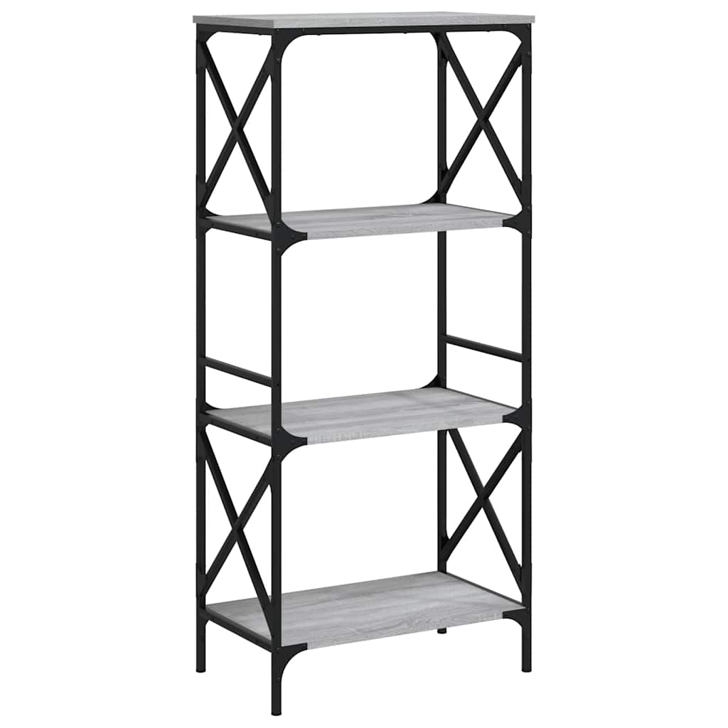 vidaXL Bookcase 4-Tier Grey Sonoma 59x35x132 cm Engineered Wood 2