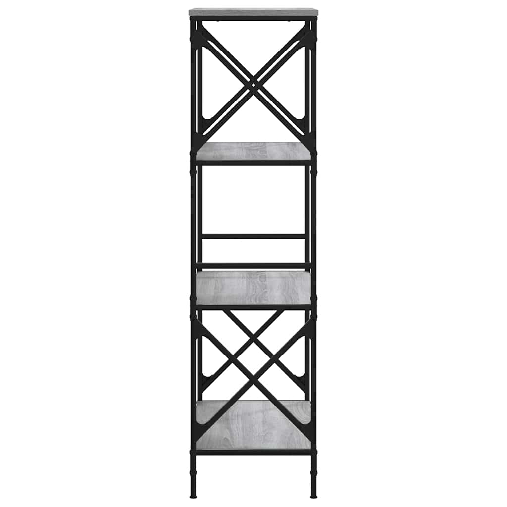 vidaXL Bookcase 4-Tier Grey Sonoma 59x35x132 cm Engineered Wood 5