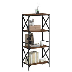 vidaXL Bookcase 4-Tier Brown Oak 59x35x132 cm Engineered Wood 3