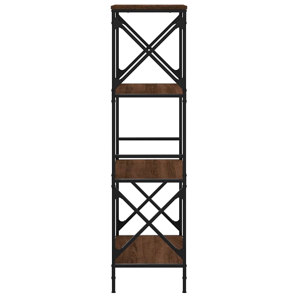 vidaXL Bookcase 4-Tier Brown Oak 59x35x132 cm Engineered Wood 5
