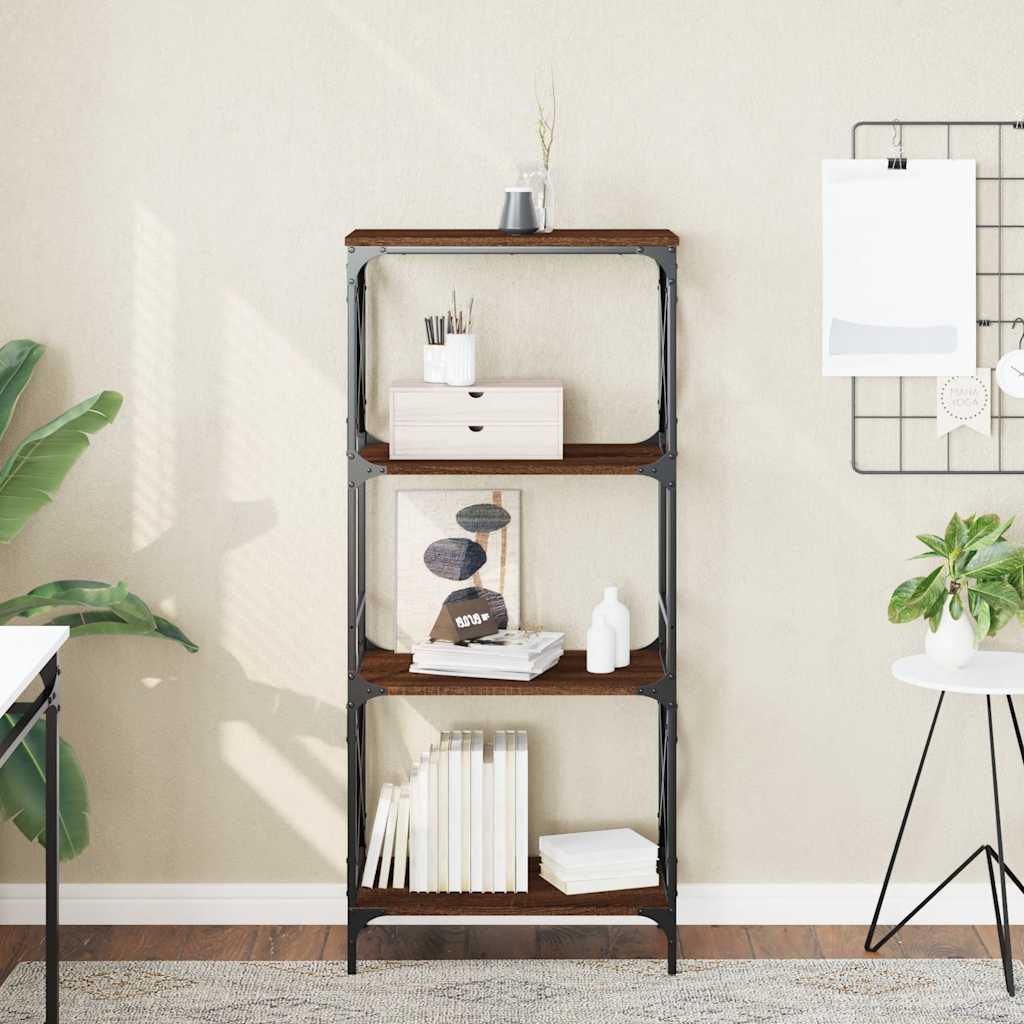 vidaXL Bookcase 4-Tier Brown Oak 59x35x132 cm Engineered Wood 1