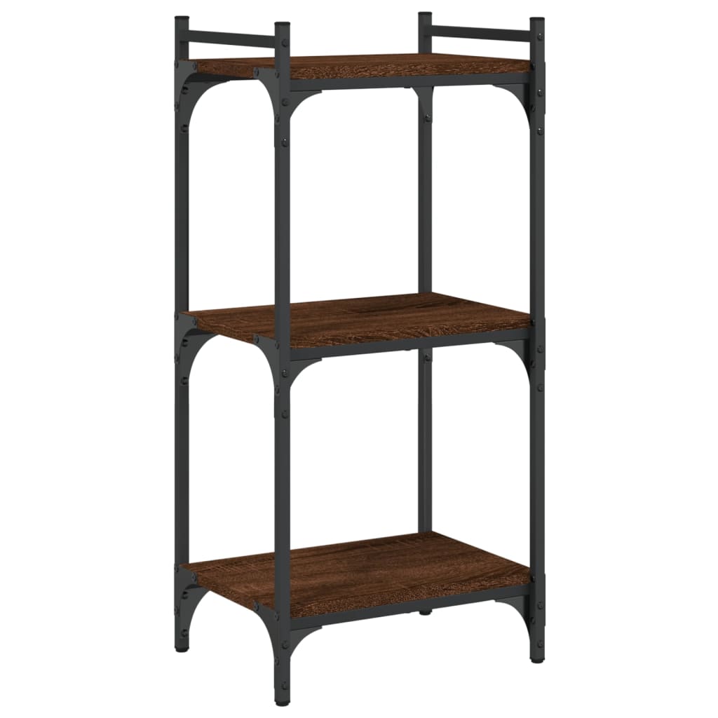 vidaXL Bookcase 3-Tier Brown Oak 40x30x86 cm Engineered Wood 2