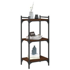 vidaXL Bookcase 3-Tier Brown Oak 40x30x86 cm Engineered Wood 3