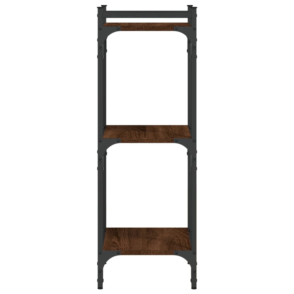 vidaXL Bookcase 3-Tier Brown Oak 40x30x86 cm Engineered Wood 5