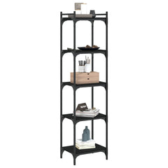 vidaXL Bookcase 5-Tier Black 40x30x154 cm Engineered Wood 3