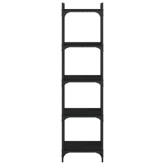 vidaXL Bookcase 5-Tier Black 40x30x154 cm Engineered Wood 4