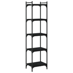 vidaXL Bookcase 5-Tier Black 40x30x154 cm Engineered Wood 6