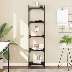 vidaXL Bookcase 5-Tier Black 40x30x154 cm Engineered Wood 1