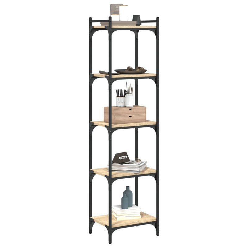 Bookcase 5-Tier Sonoma Oak 40x30x154 cm Engineered Wood