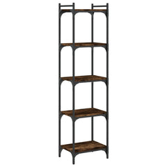 vidaXL Bookcase 5-Tier Smoked Oak 40x30x154 cm Engineered Wood 2