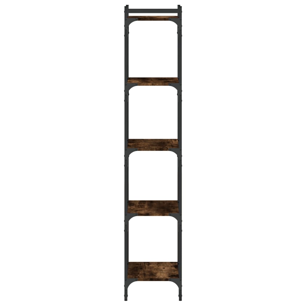 vidaXL Bookcase 5-Tier Smoked Oak 40x30x154 cm Engineered Wood 5