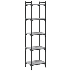 vidaXL Bookcase 5-Tier Grey Sonoma 40x30x154 cm Engineered Wood 2
